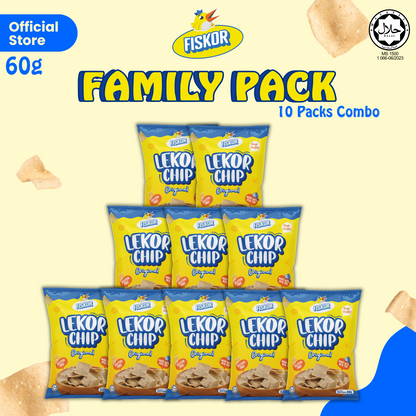 Fiskor Lekor Chips – Mini Family Bundle (10 x Original Flavour, 60g Halal Certified)