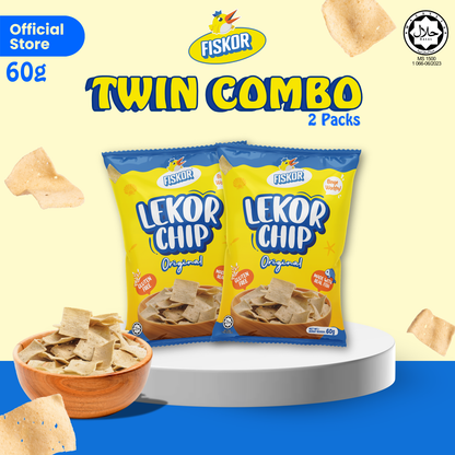 Fiskor Lekor Chips – Mini Twin Pack (2 x Original Flavour 60g, Halal Certified)