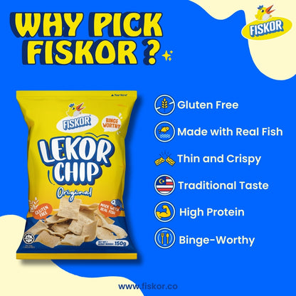 Twin Fiskor Keropok Lekor Chip Combo- 2 x Lekor Chips